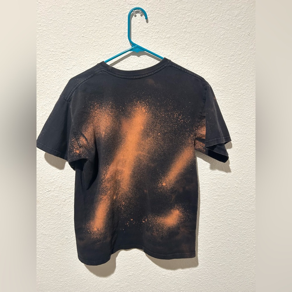 Born to Fish Shirt Bleach Dyed Tee Size M Black Graphic Fishing Grunge Upcycled - Picture 5 of 8